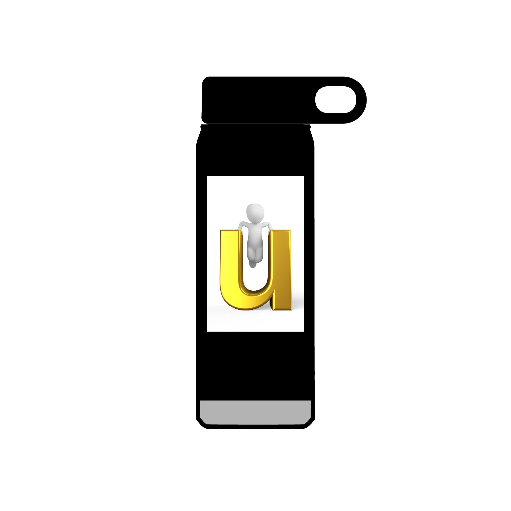 Gold Letter U monogram Water Bottle | 20oz