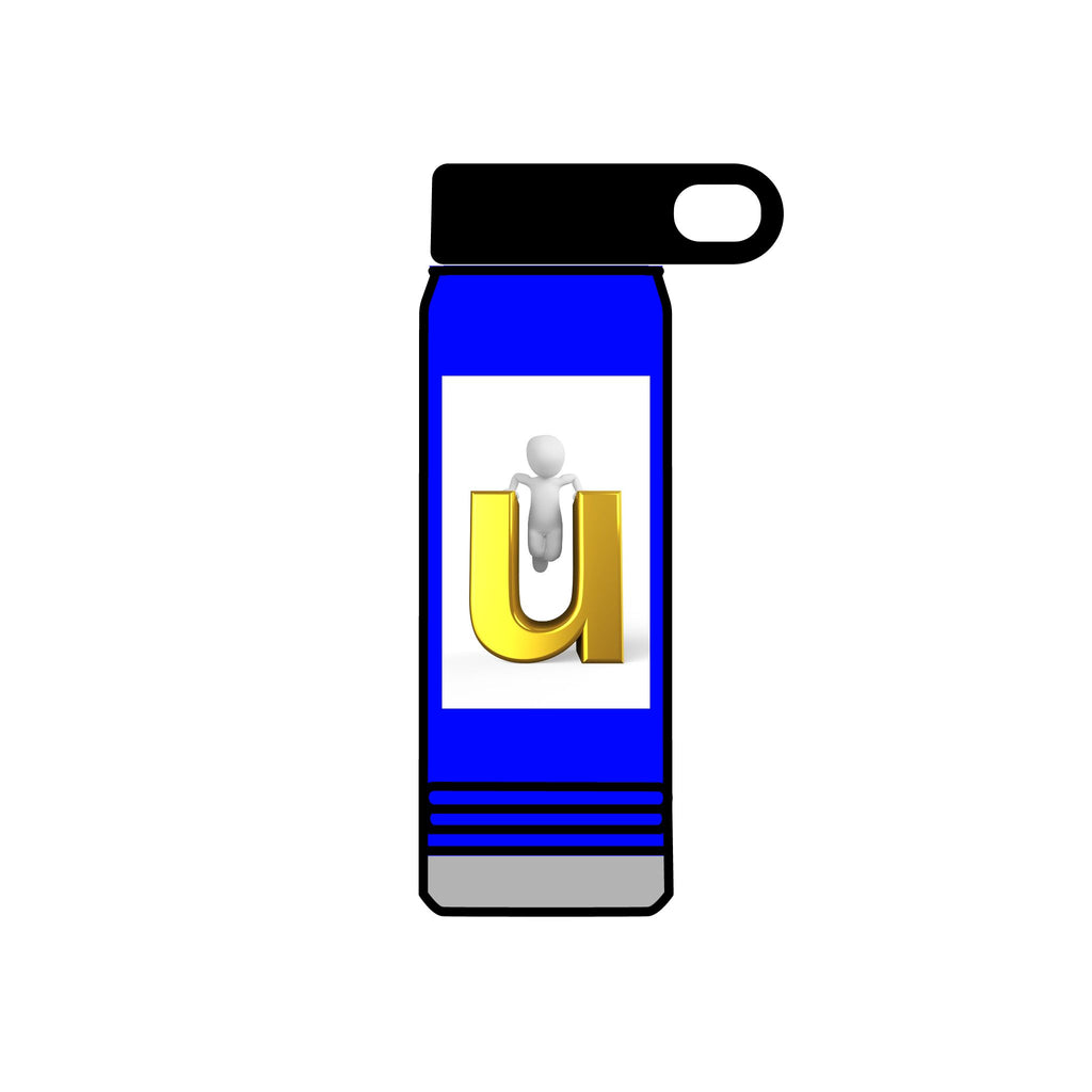 Gold Letter U monogram Water Bottle | 20oz