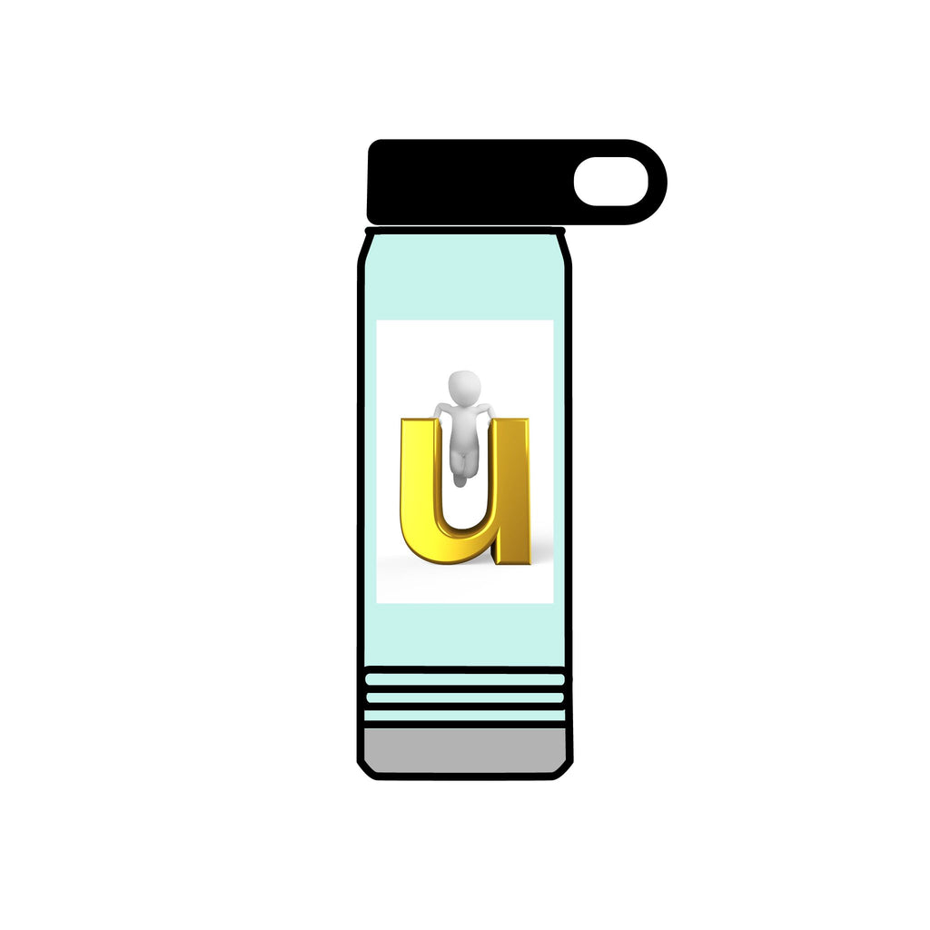 Gold Letter U monogram Water Bottle | 20oz
