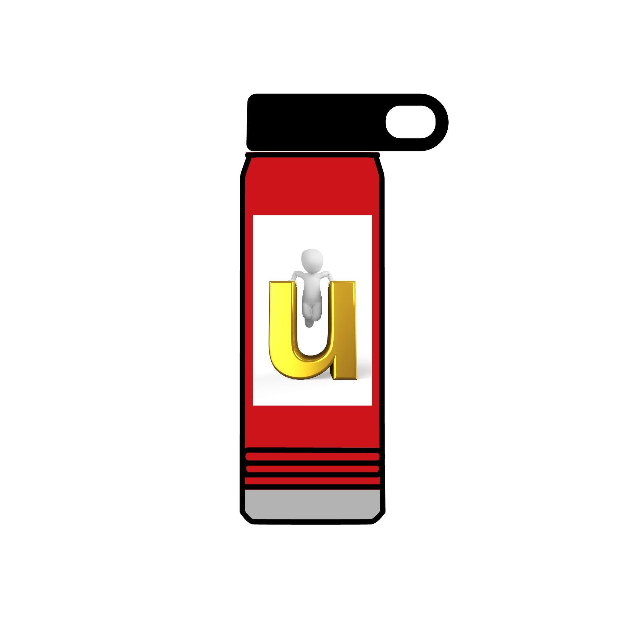 Gold Letter U monogram Water Bottle | 20oz