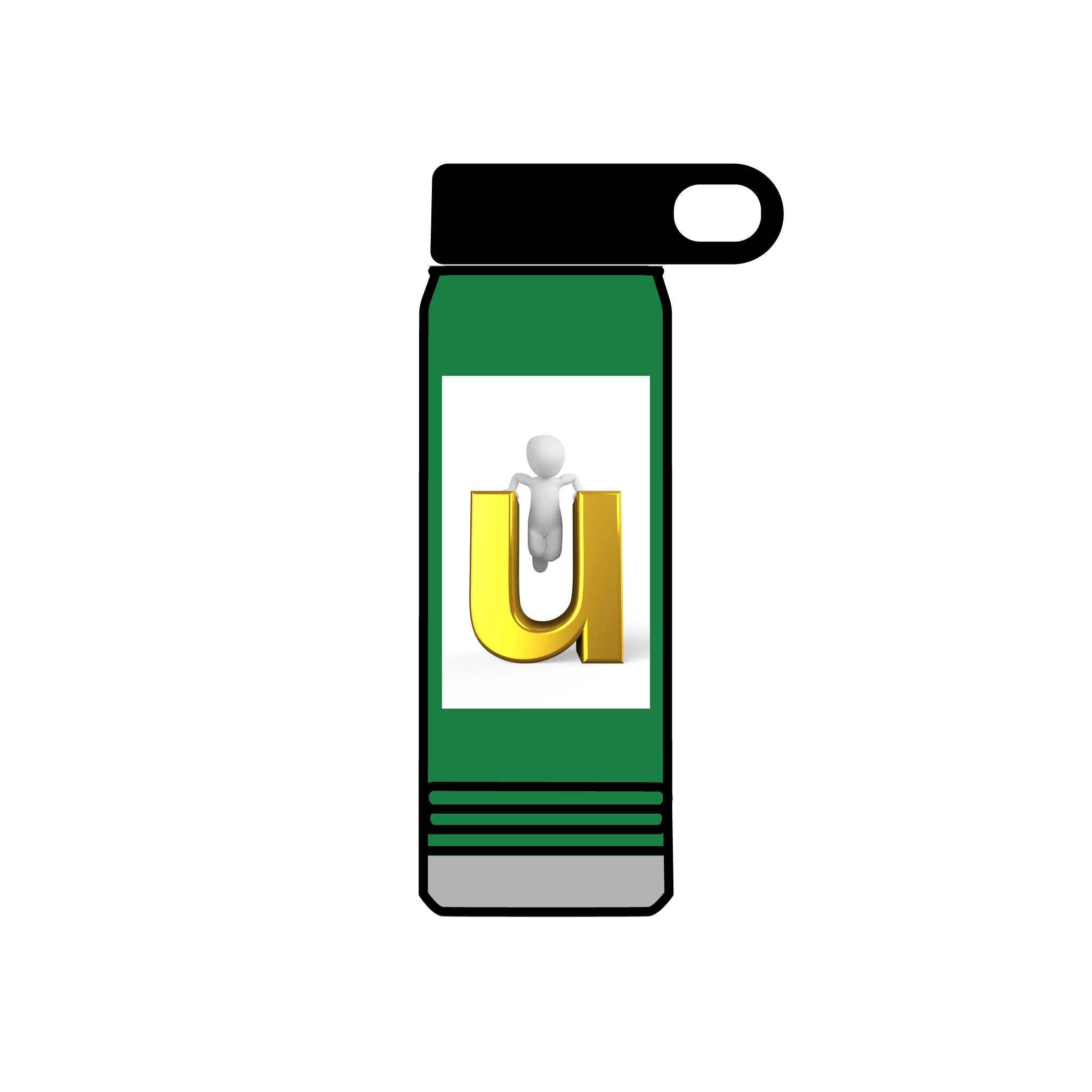 Gold Letter U monogram Water Bottle | 20oz