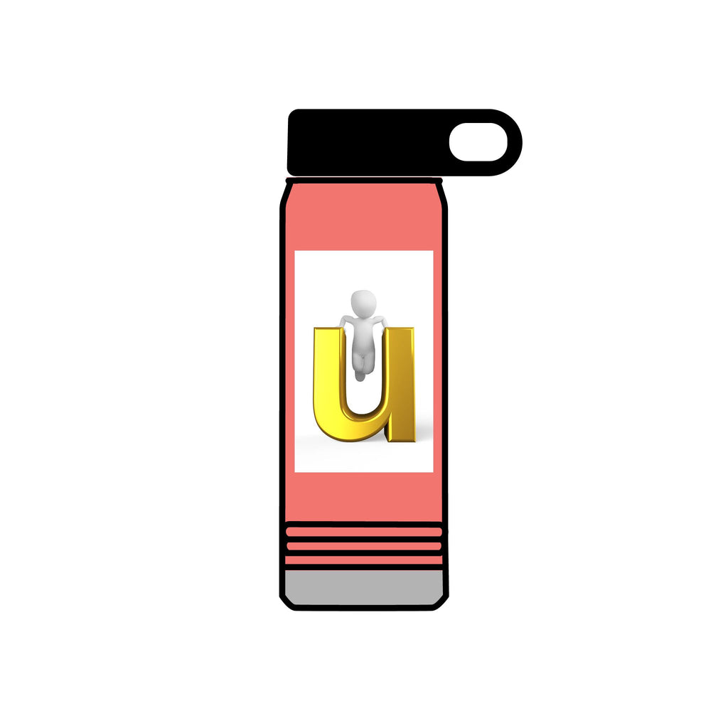Gold Letter U monogram Water Bottle | 20oz