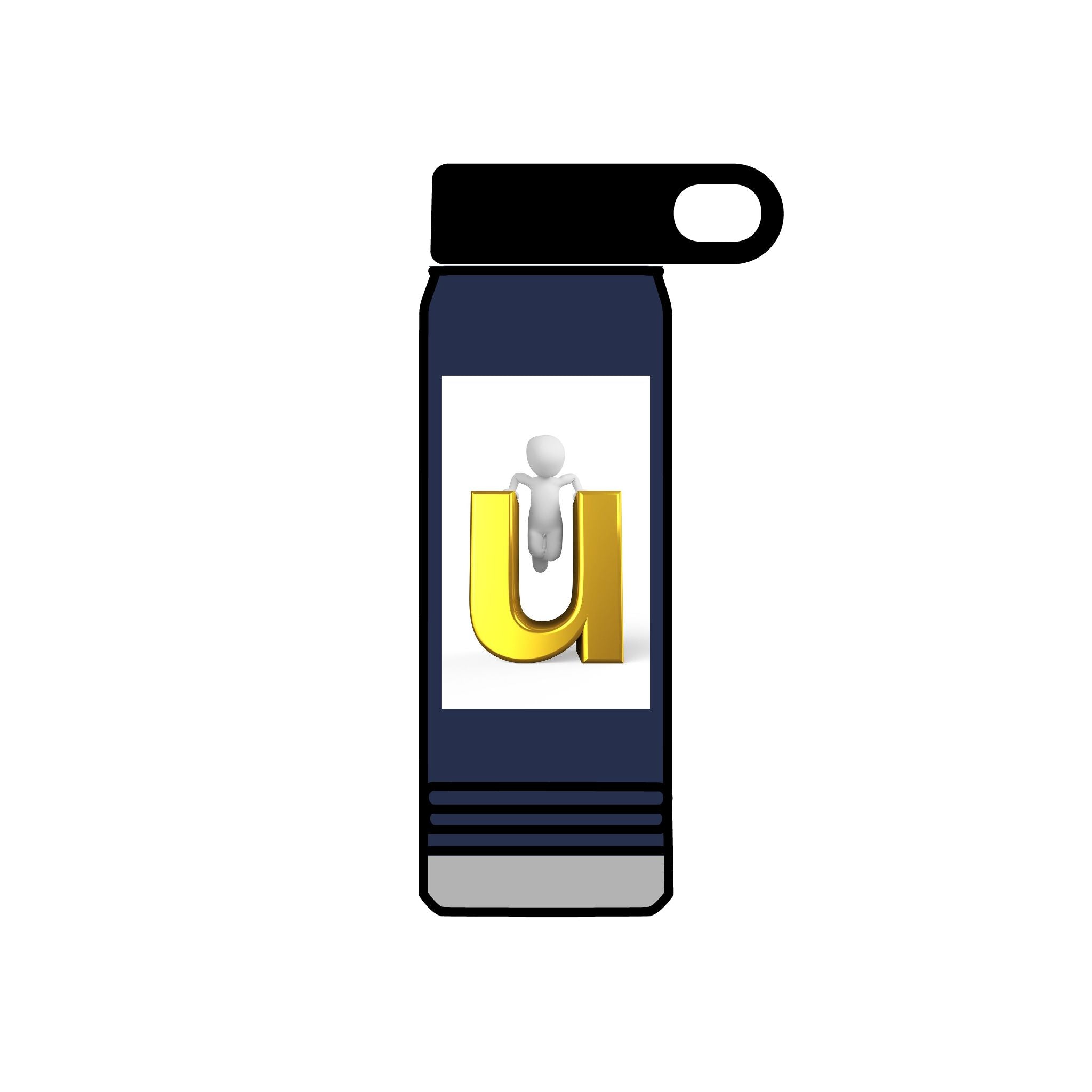 Gold Letter U monogram Water Bottle | 20oz