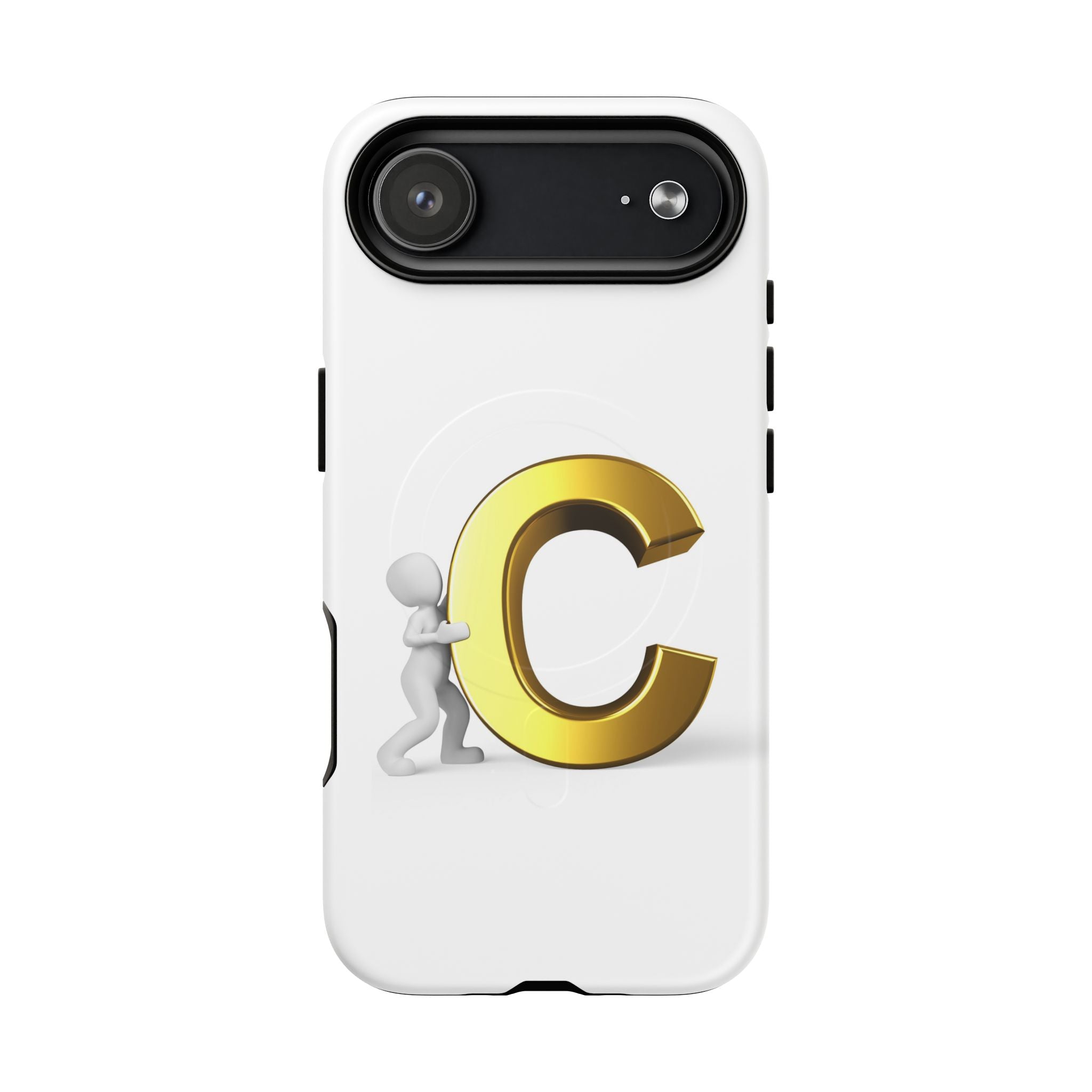 Coque de téléphone Monogramme Lettre C Or | Coque magnétique résistante