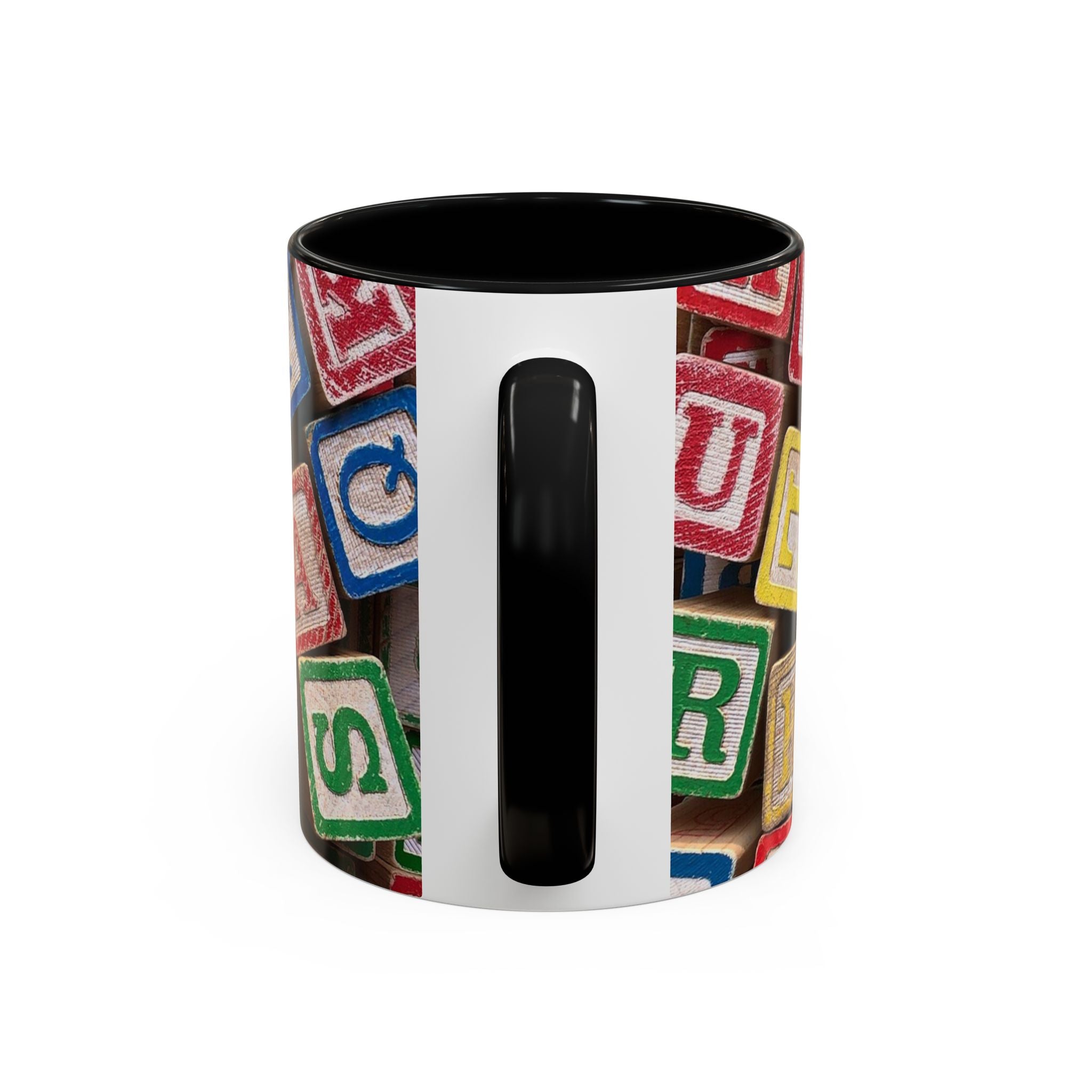 Alphabet Blocks Accent Coffee Mug | Kids Toy Letter Pattern