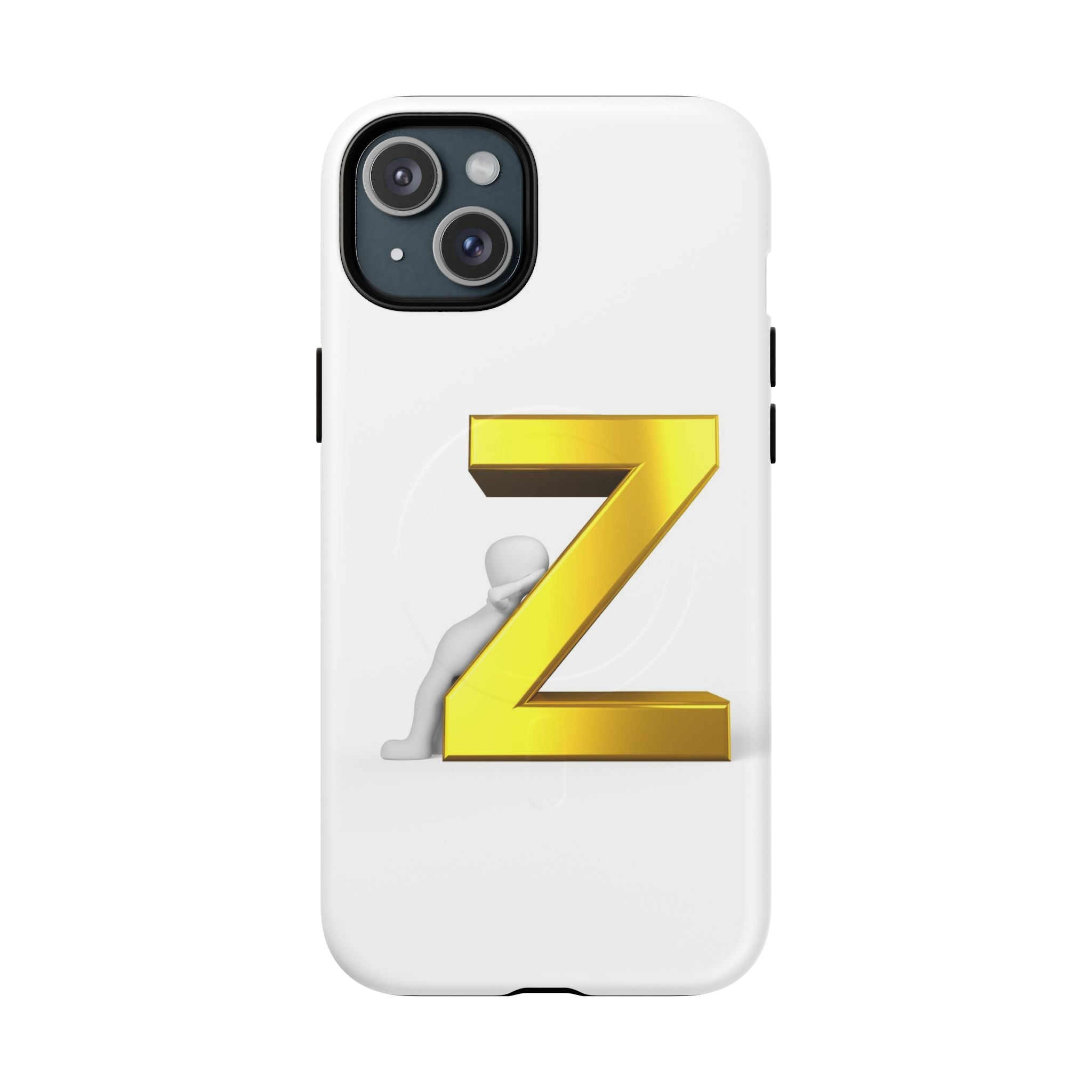 Coque de téléphone 3D Lettre Z Dorée | Coque magnétique robuste