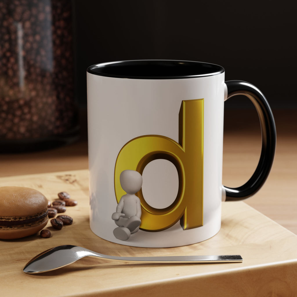 Gold Letter D Mug | Accent Coffee Mug 11oz 15oz