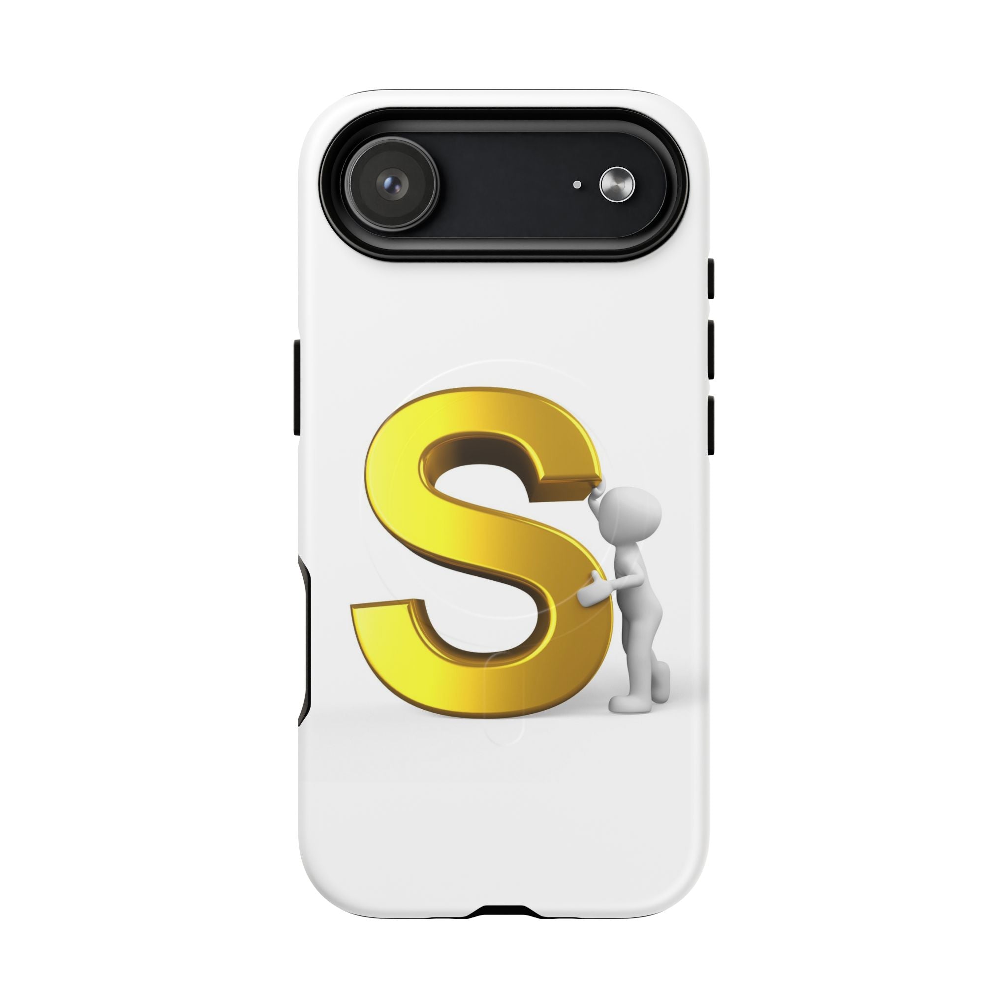 Coque de téléphone à monogramme S doré | Coque magnétique robuste