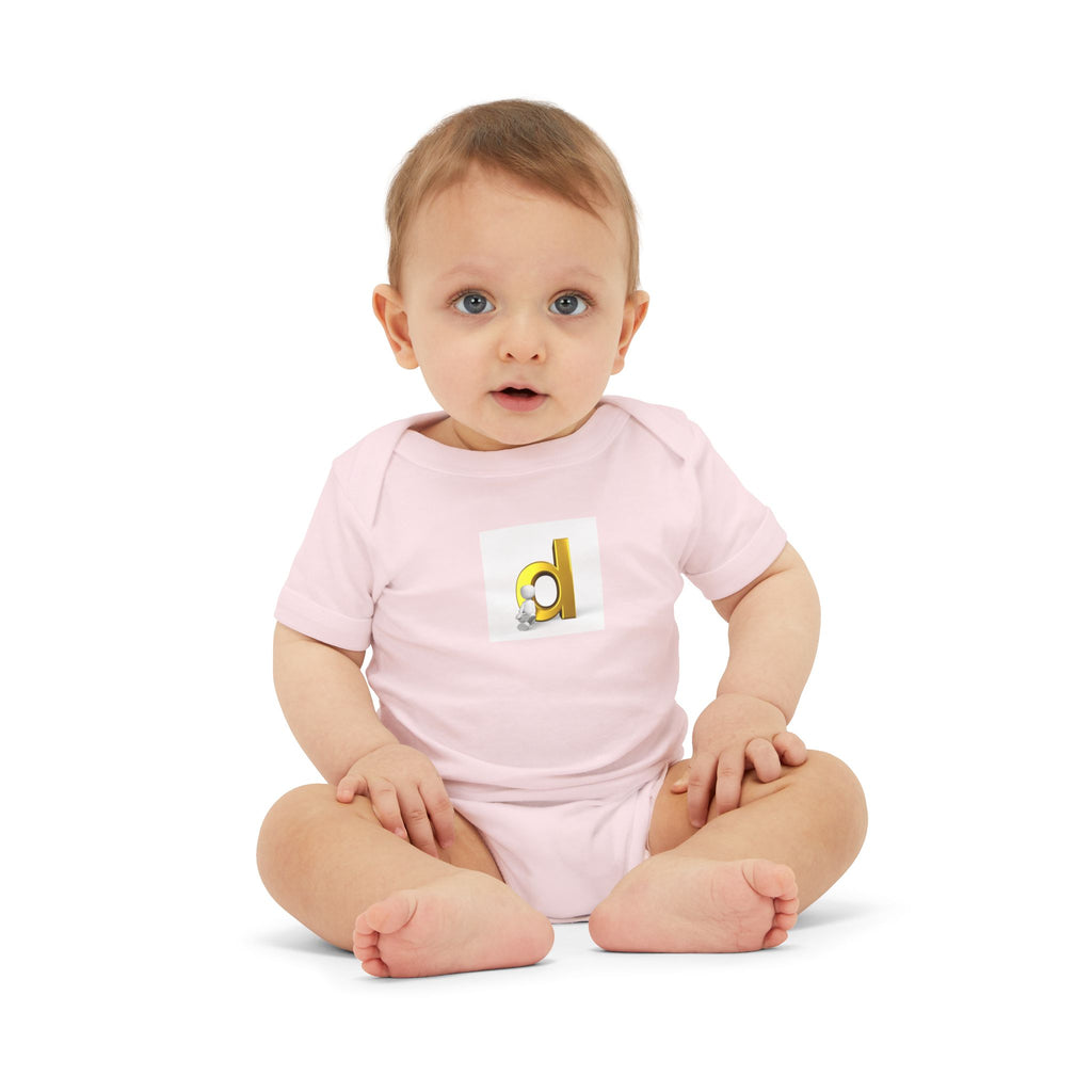 Letter D Baby Onesie | Yellow 3D Initial Infant One Piece
