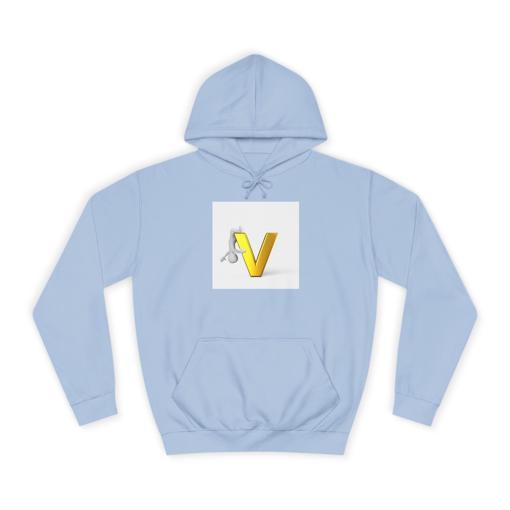 Sweat à capuche 3D lettre V dorée | Sweat initial lettre V