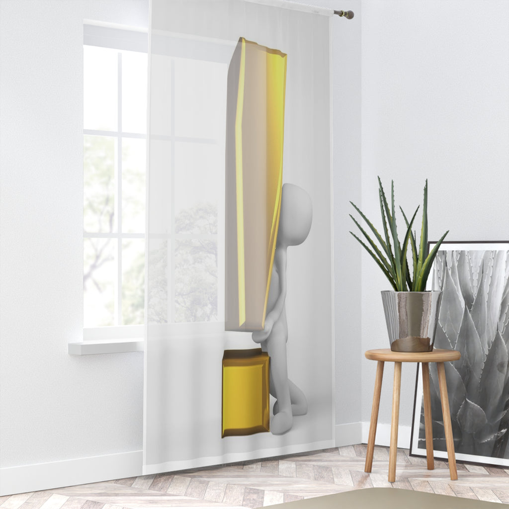Gold Exclamation Mark Curtain | Novelty Window Curtain