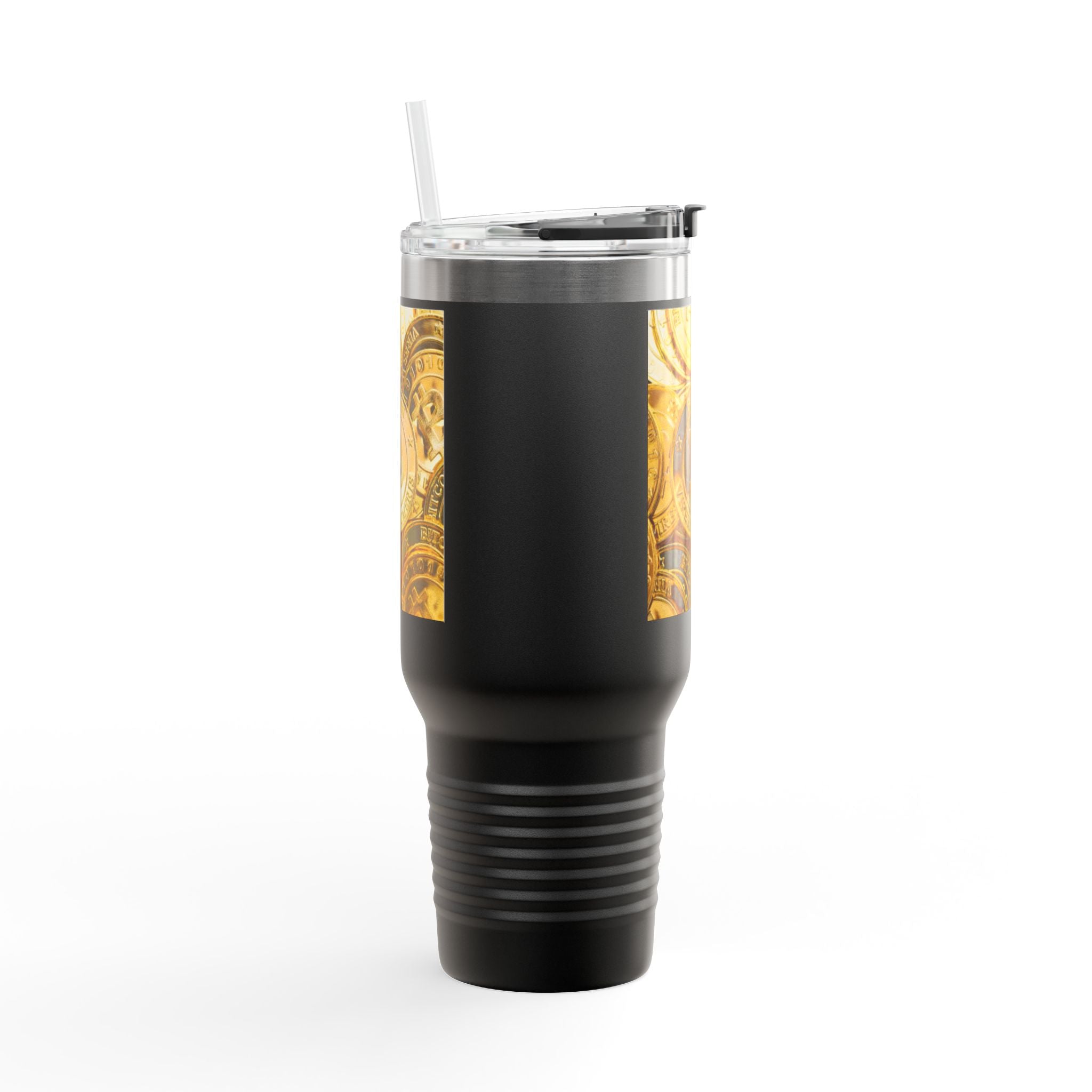 Mug de voyage à motif de pièces Bitcoin | Gobelet isotherme de 1,2 litre