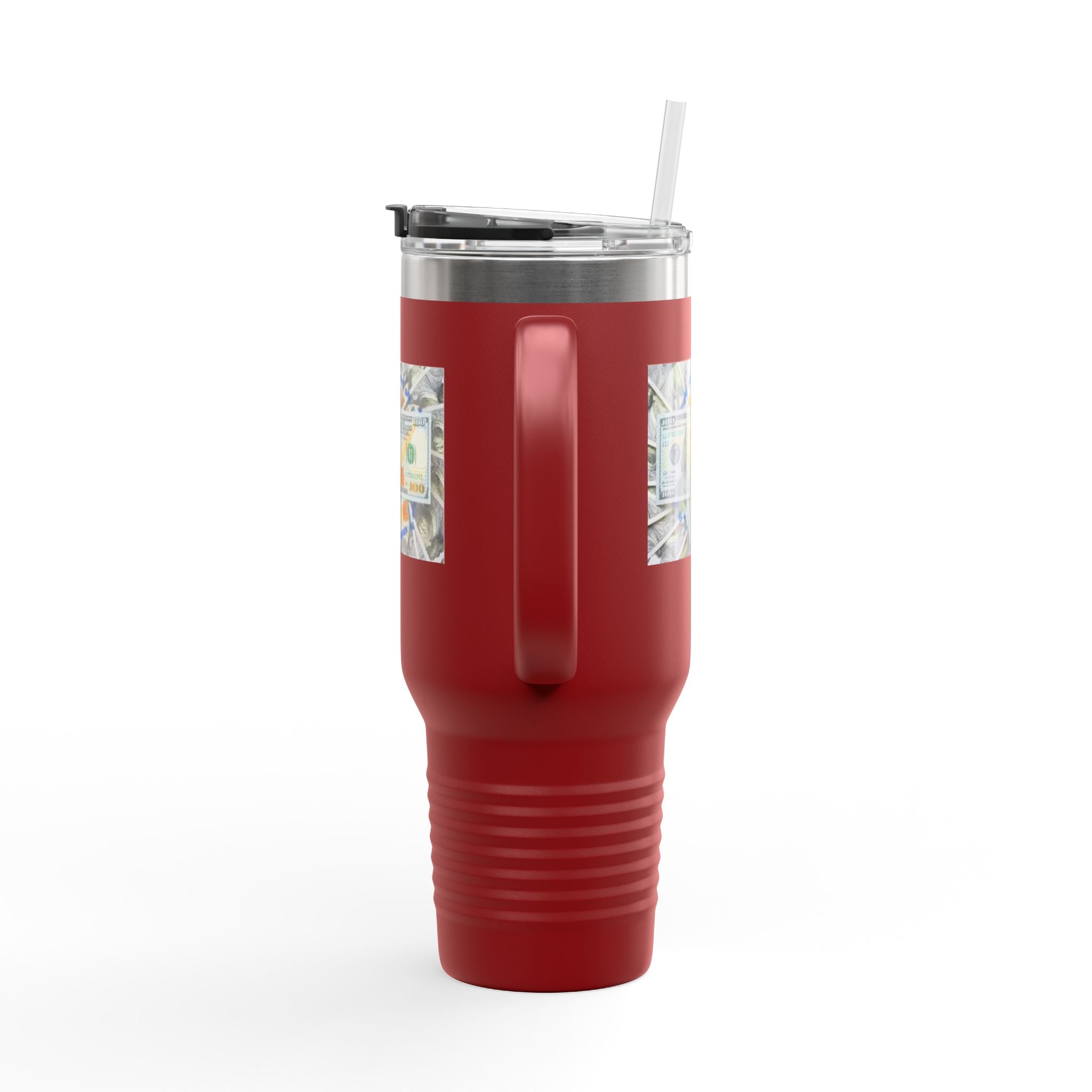 Stacked Hundred Dollar Bills Insulated Travel Mug | 40oz