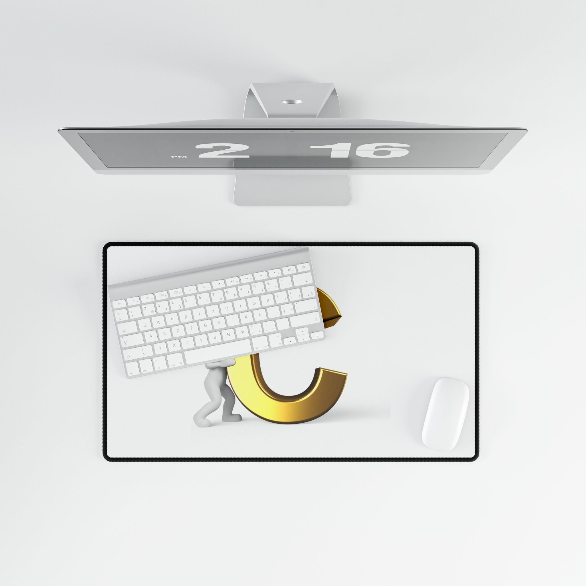 Golden Letter C desk mat | Initial C mouse pad desk mat