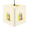 3D Gold Letter U Light Cube Lamp | Monogram Initial Pendant Light