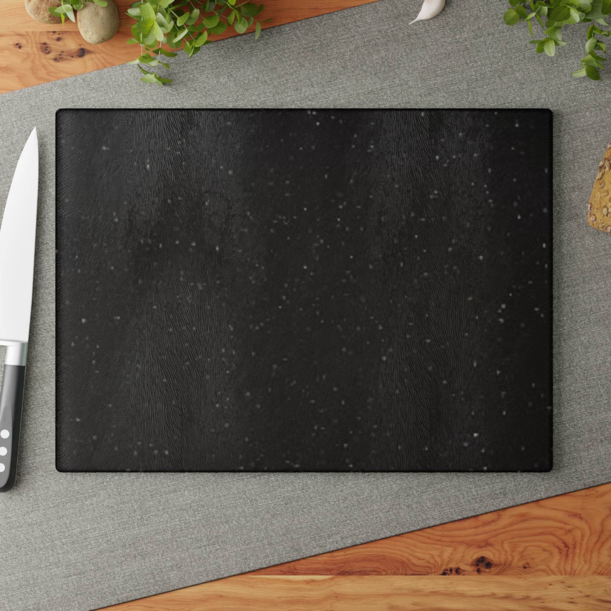 Black Speckled Pattern Glass Cutting Board | Tempered Kitchen Countertop Protector