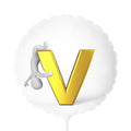 Gold Letter V Balloon 11" Round or Heart-shaped Foil Balloon