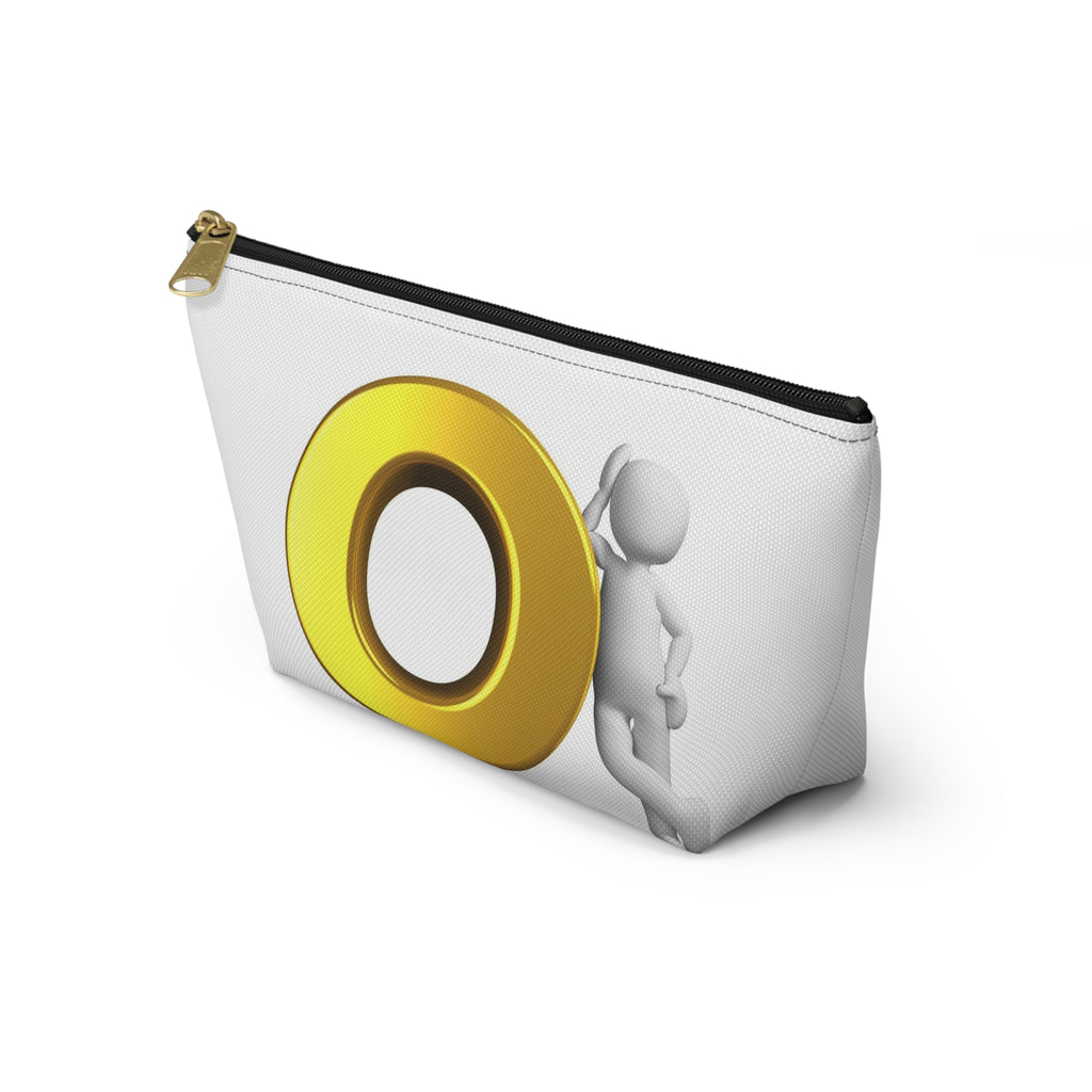 Gold Letter O Accessory Pouch | T-Bottom Cosmetic Bag