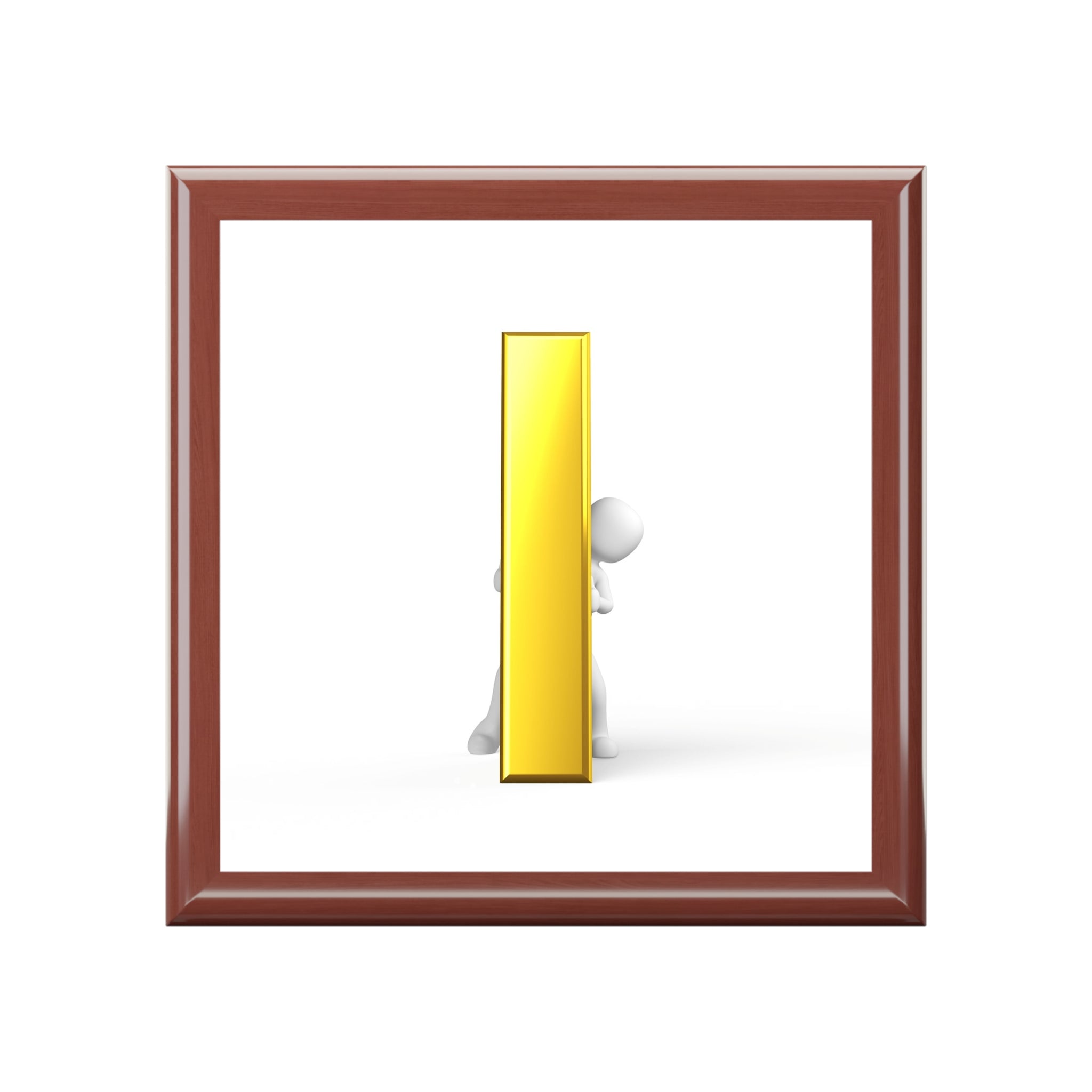 Minimalist Gold Letter i  Illustration Jewelry Box | Modern Keepsake Box