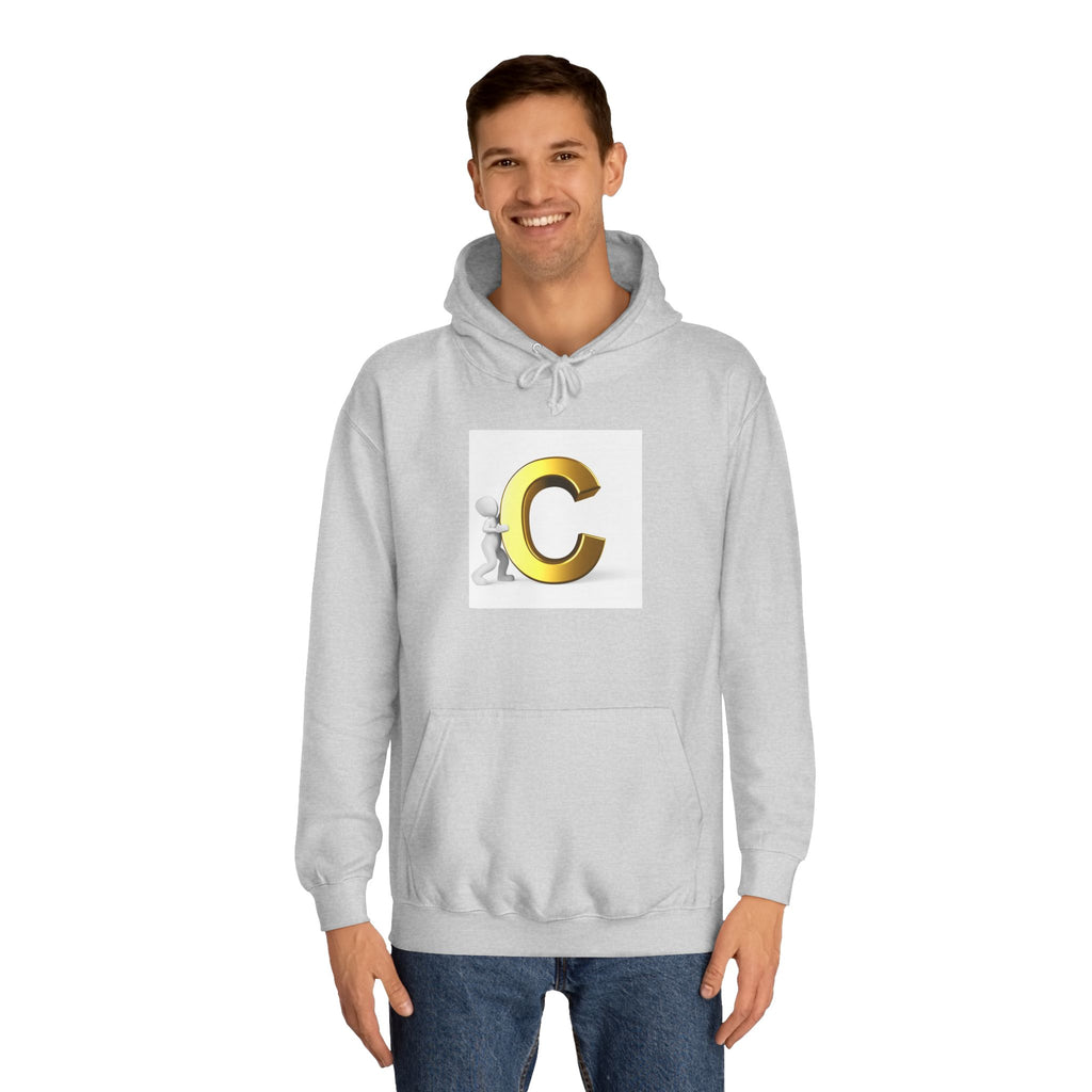Gold Letter C Hoodie | Monogram Initial C Sweatshirt