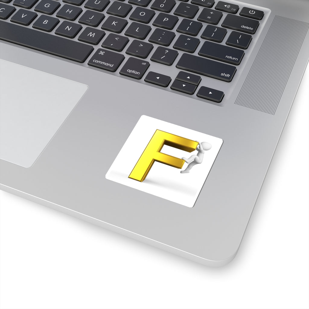 Gold Letter F Climber Sticker | Kiss-Cut Sticker
