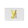 Gold Letter Y with Character Baby Fitted Crib Sheet | Monogram Nursery