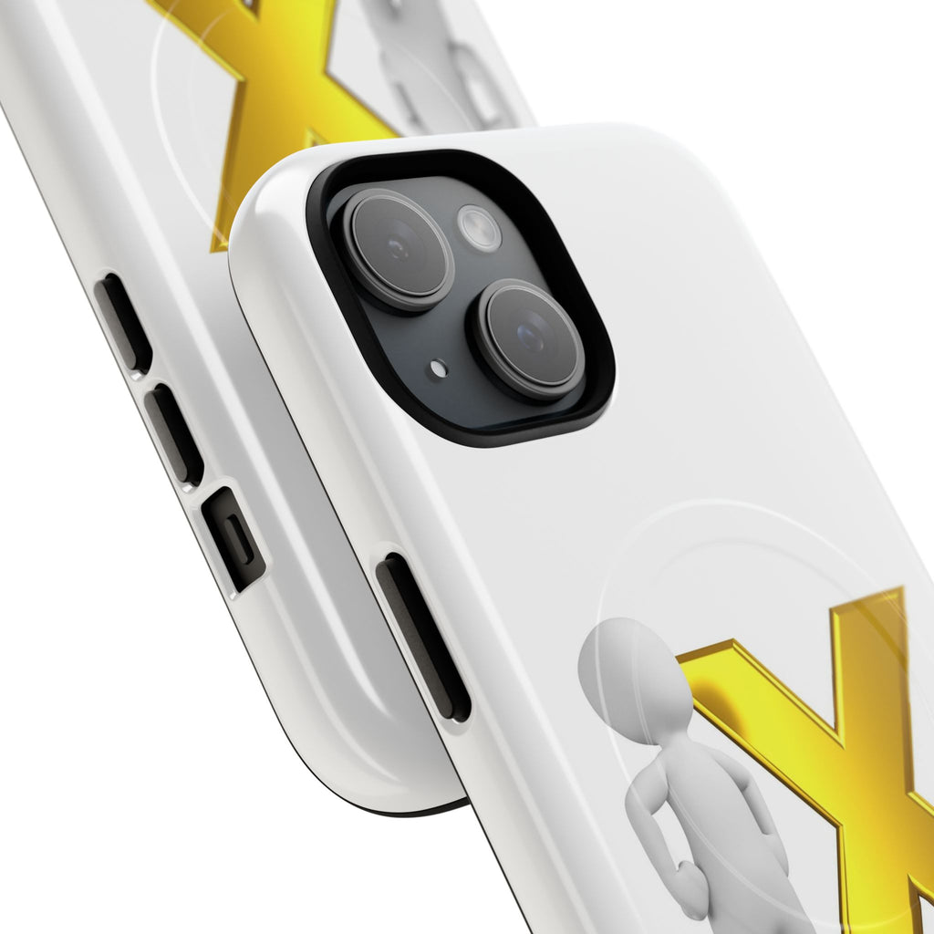 Gold X with 3D Figure iPhone Case | Tough Magnetic Case
