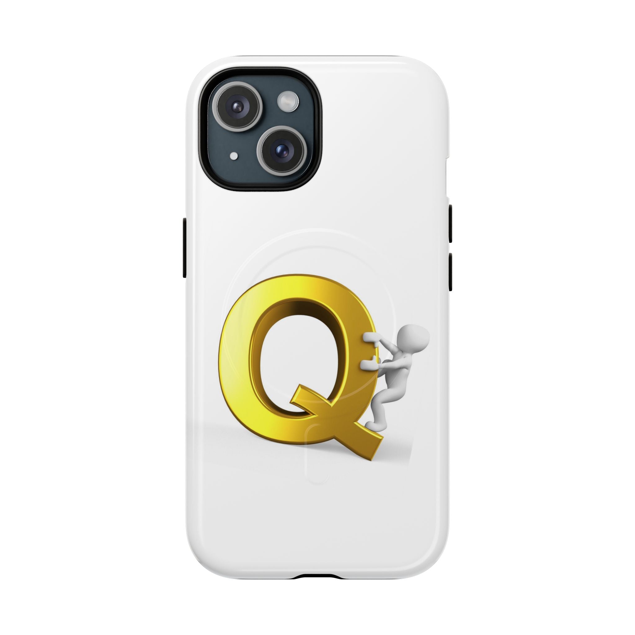Coque de téléphone motif Lettre Q dorée | Coque de protection magnétique
