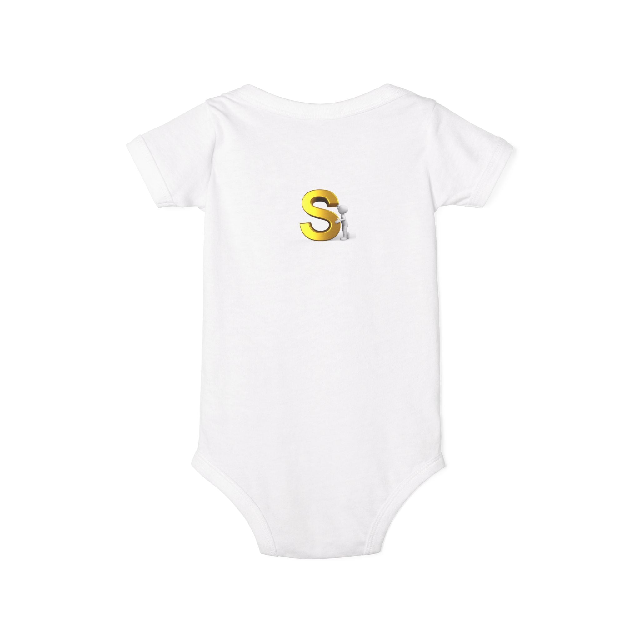Gold Letter S Monogram Infant One Piece | Baby Bodysuit with Initial