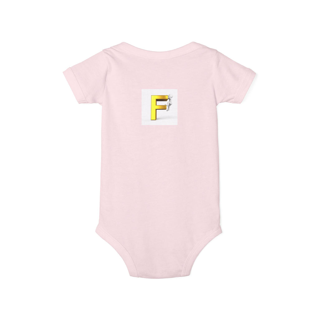 Yellow Letter F Initial Infant Onesie | Baby Monogram Bodysuit