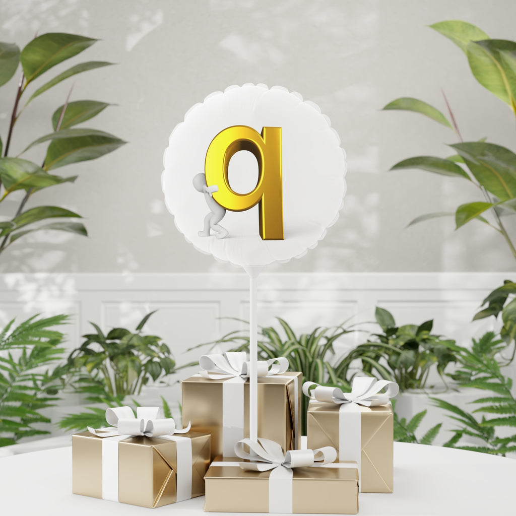 Gold Letter Q Balloon 11" Round or Heart-Shaped Balloon | Letter Q Foil Balloon