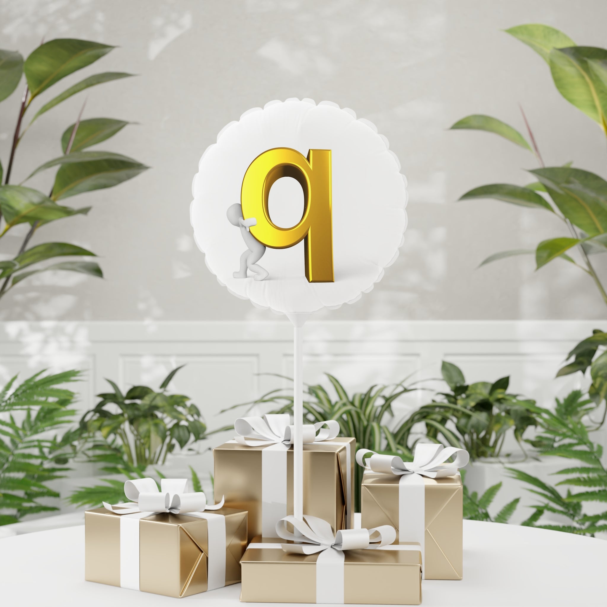 Gold Letter Q Balloon 11" Round or Heart-Shaped Balloon | Letter Q Foil Balloon
