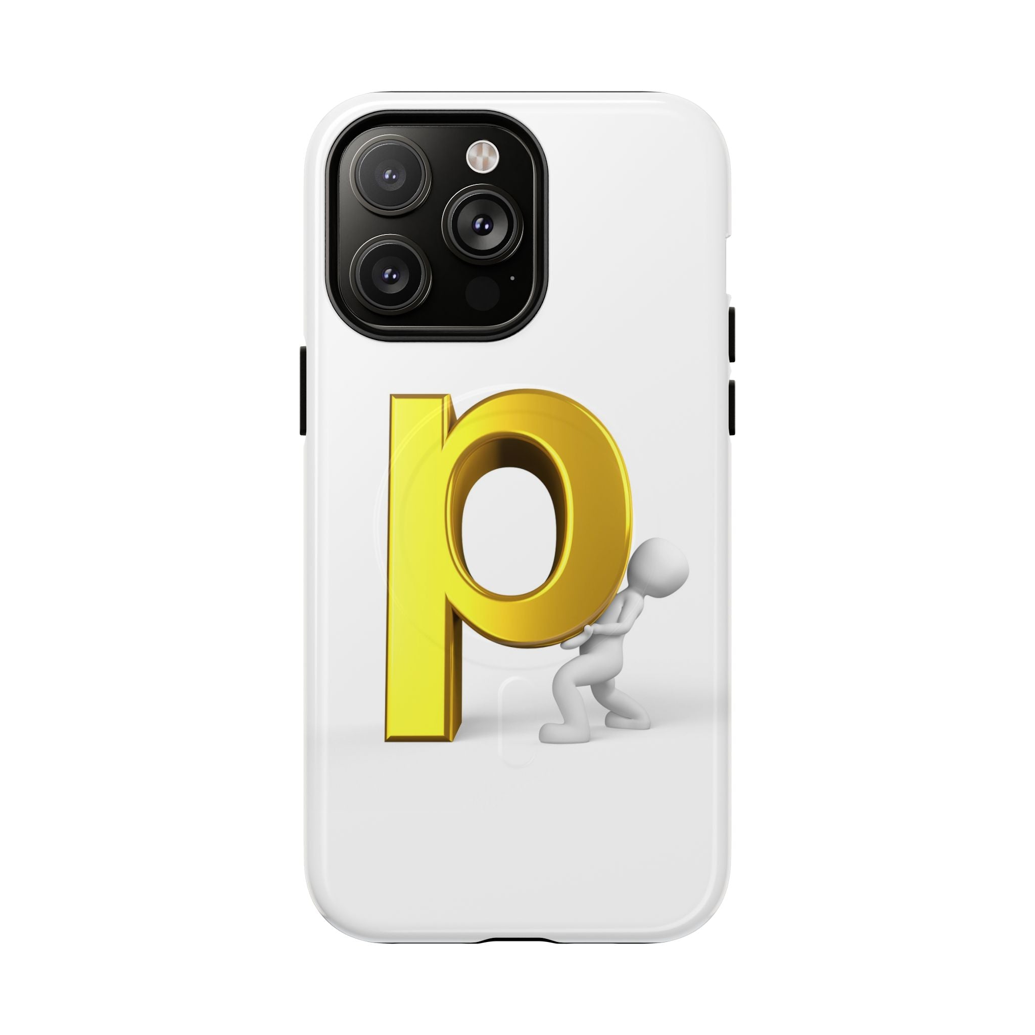 3D Gold Letter P Phone Case | Tough Magnetic Phone Case