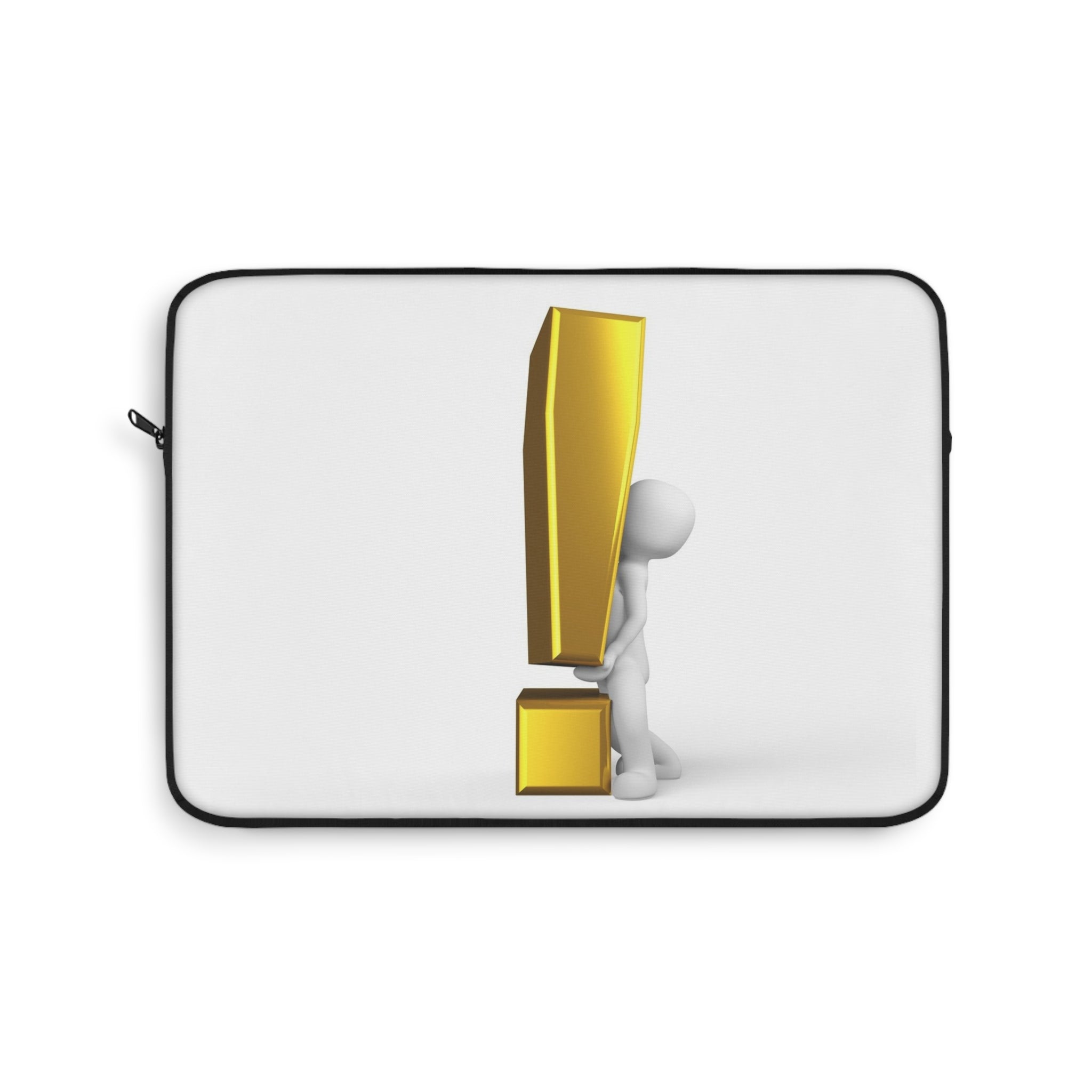 3D Exclamation Mark Character Laptop Sleeve | Funny Alert Icon Design
