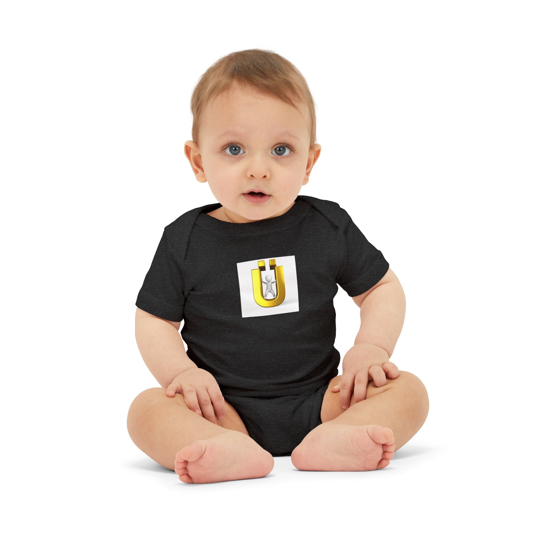 Gold Letter Ü Baby Onesie | Infant Bodysuit Design