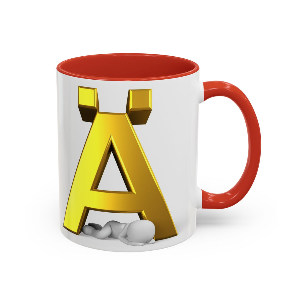 Gold 3D Letter Ä Accent Coffee Mug 11oz 15oz | Monogram Initial Ceramic Mug