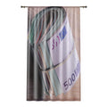Rolled 500 Euro Banknotes Window Curtain | Money Print, Novelty Home Decor