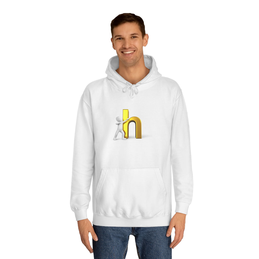 3D Gold Letter H Design Hoodie | Letterman Initial Hoodie