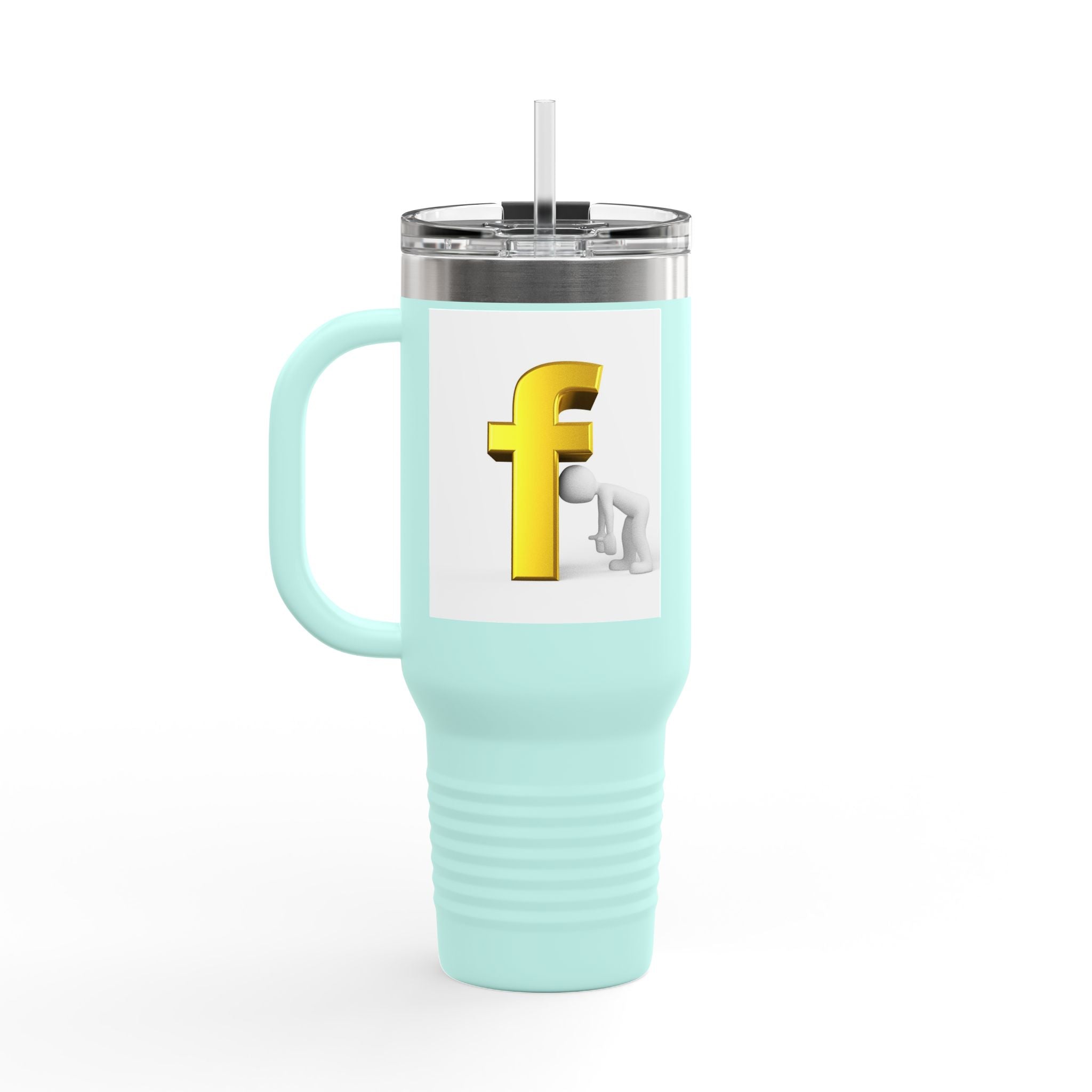3D Letter F Graphic Travel Mug | 40oz Insulated Tumbler