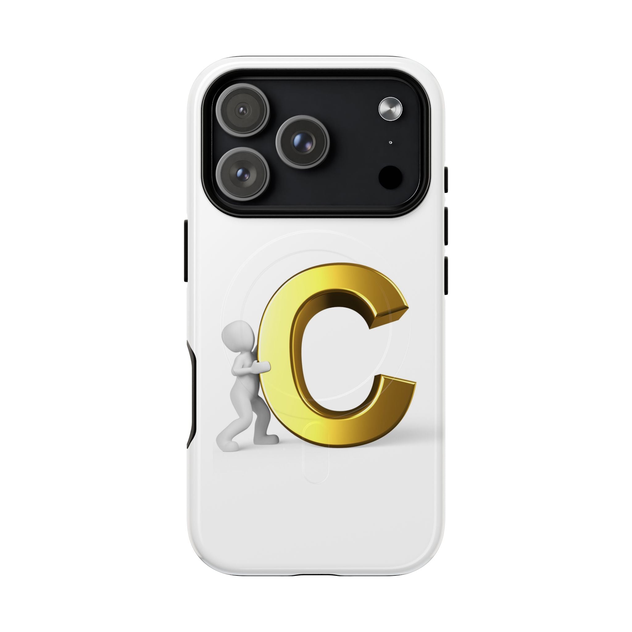 Coque de téléphone Monogramme Lettre C Or | Coque magnétique résistante