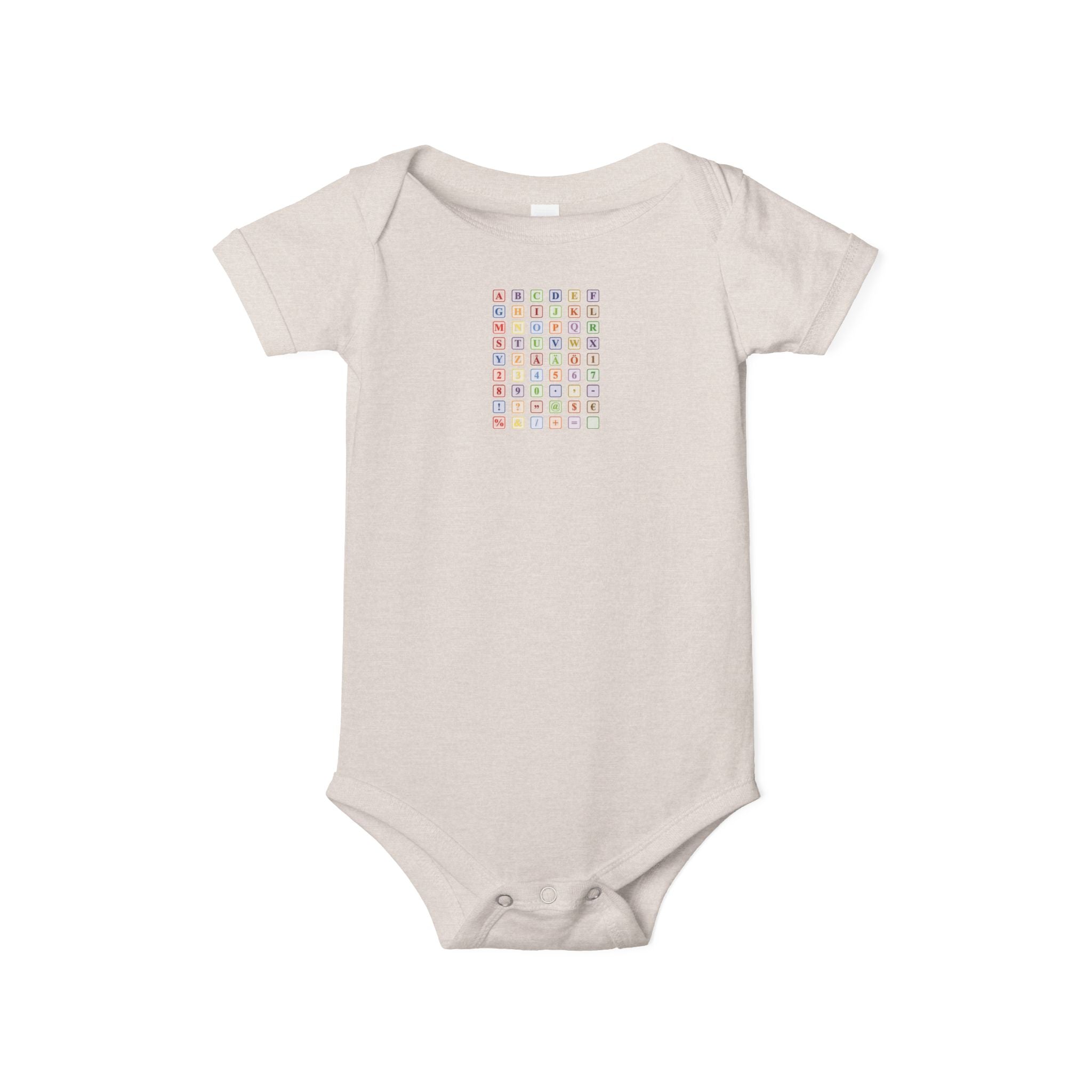 Barboteuse bébé à grille alphabétique colorée