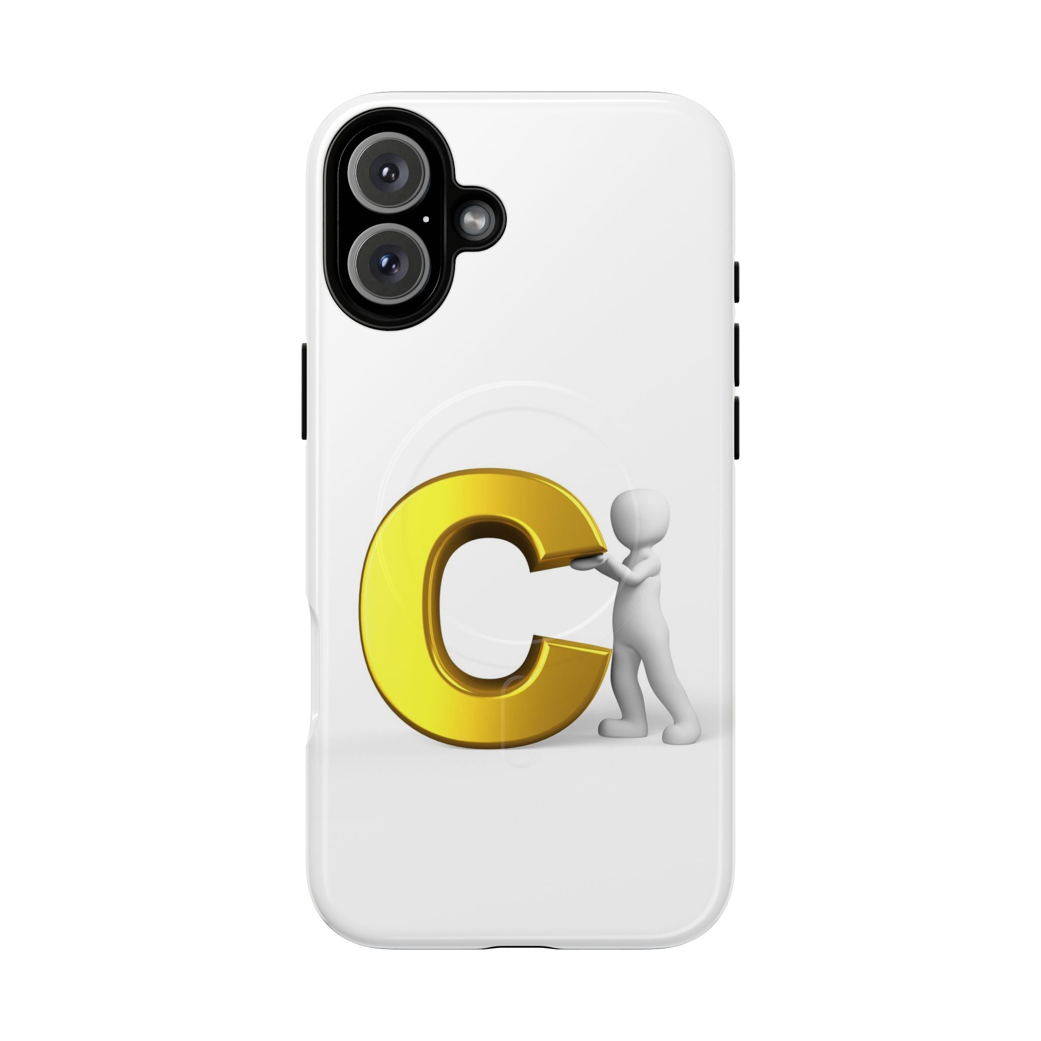 Coque de téléphone Monogramme Lettre C Dorée | Coque magnétique robuste