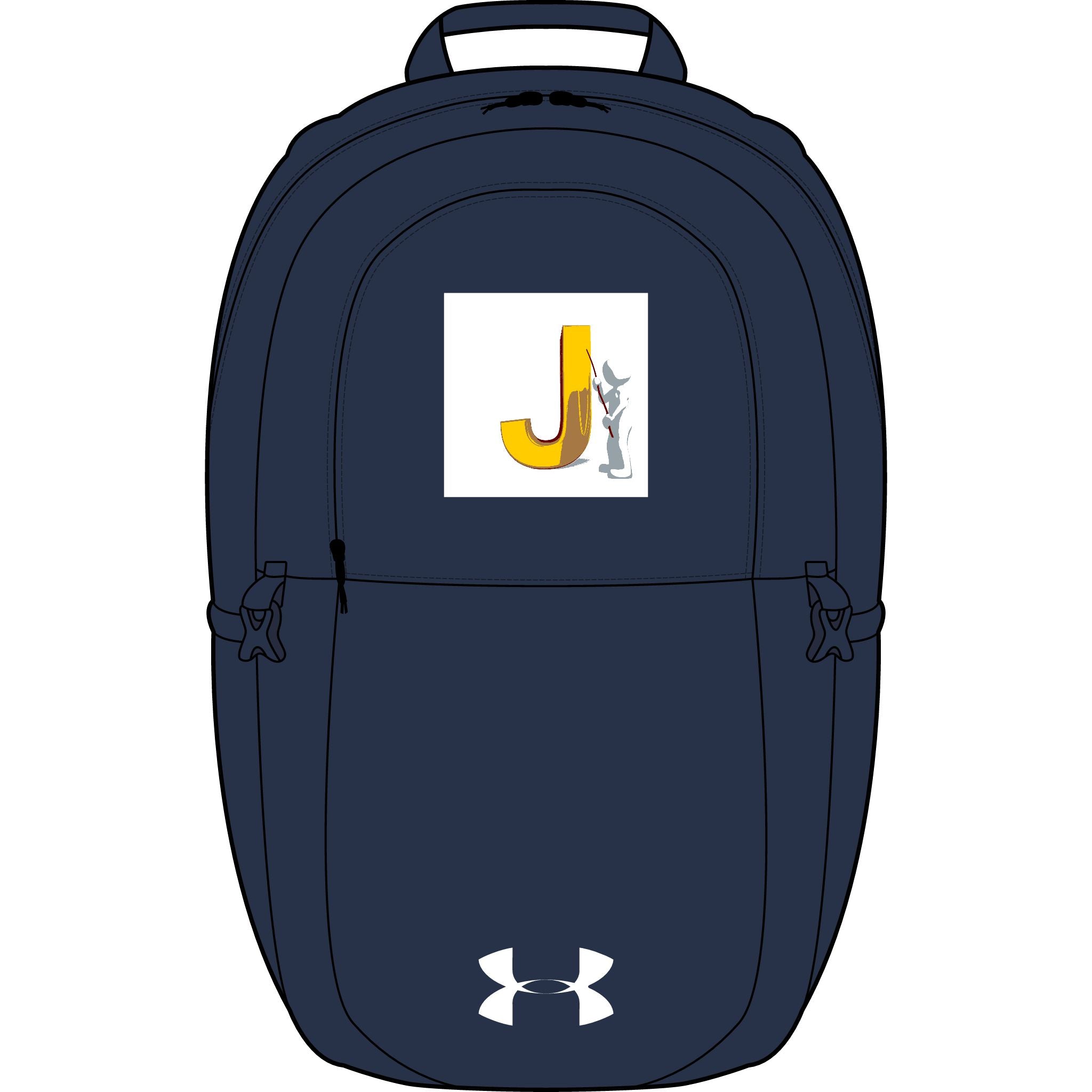 Yellow Letter J Initial Backpack | Embroidered Monogram Patch