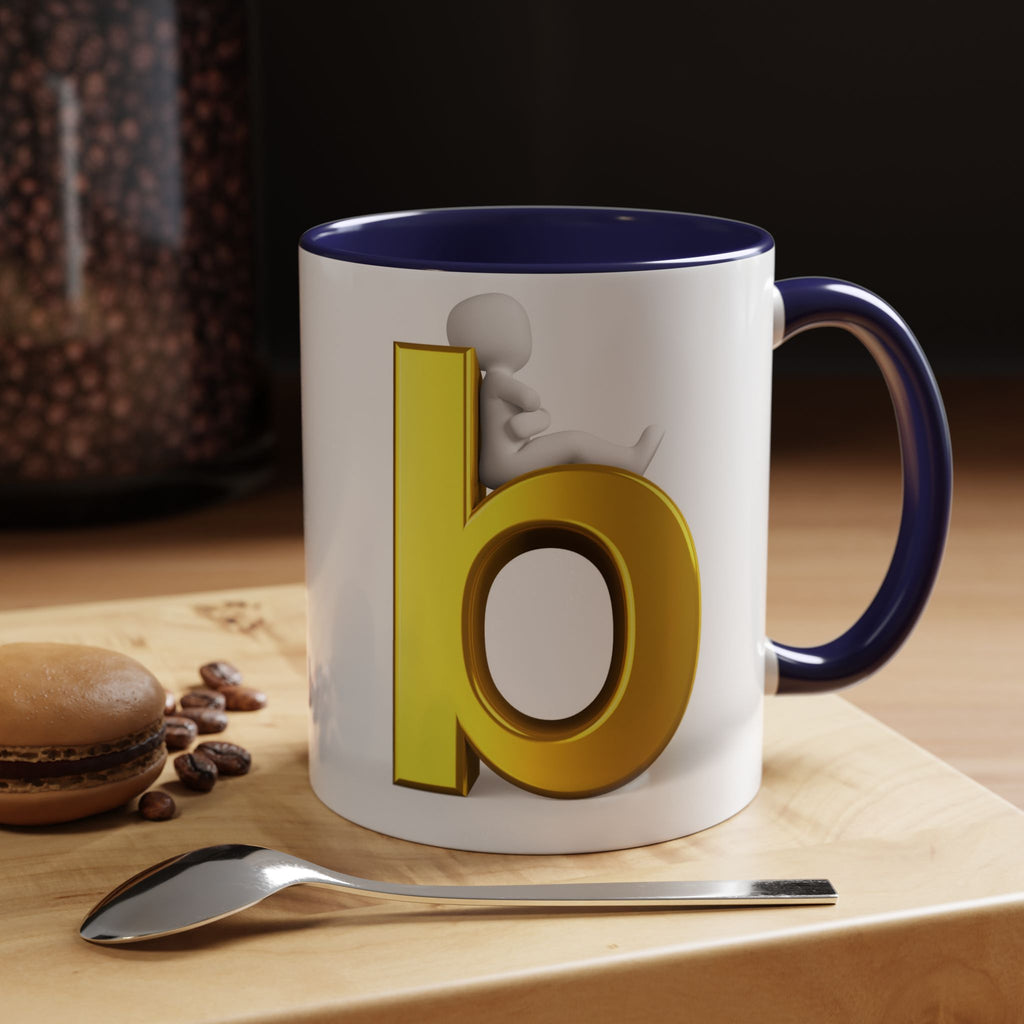 Tasse à café avec accent lettre B or | Tasse initiale monogramme lettre B
