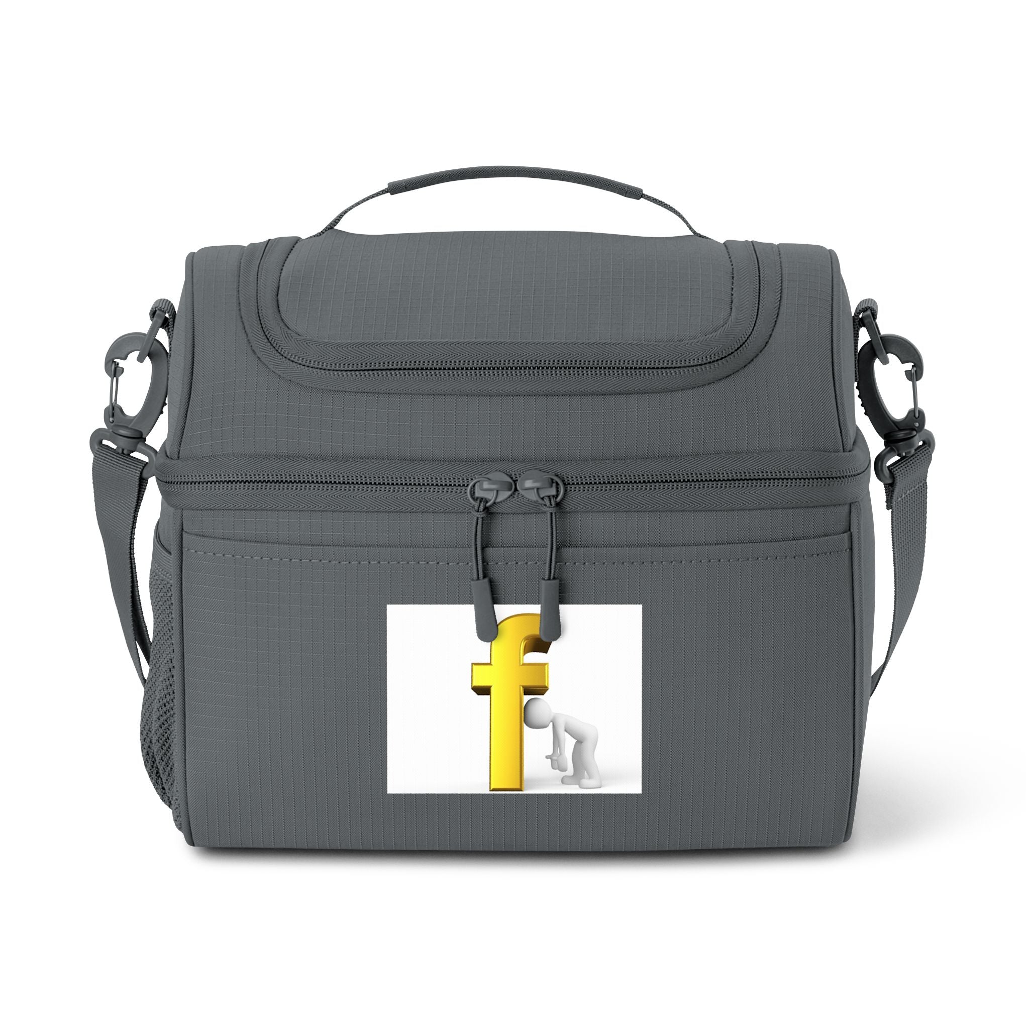 Yellow 3D Letter F with Hand Cooler Bag | Monogram Initial Cooler