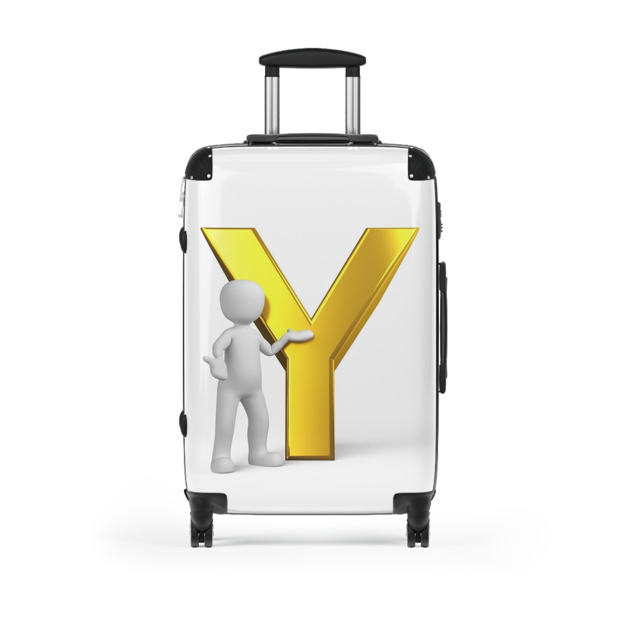 Gold Letter Y Initial Suitcase | Monogram Luggage Cover