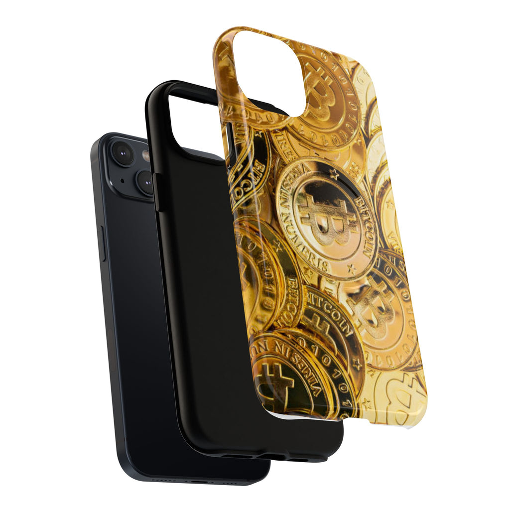 Gold Bitcoin Coins Phone Case | Tough Magnetic Case