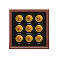 Cryptocurrency Coin Icons Jewelry Box | Bitcoin Ethereum Ripple Litecoin Display