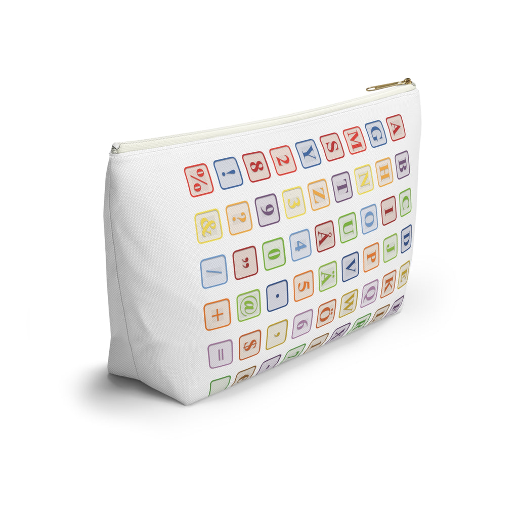 Alphabet Blocks Pattern Accessory Pouch | Letter Tile Makeup Bag
