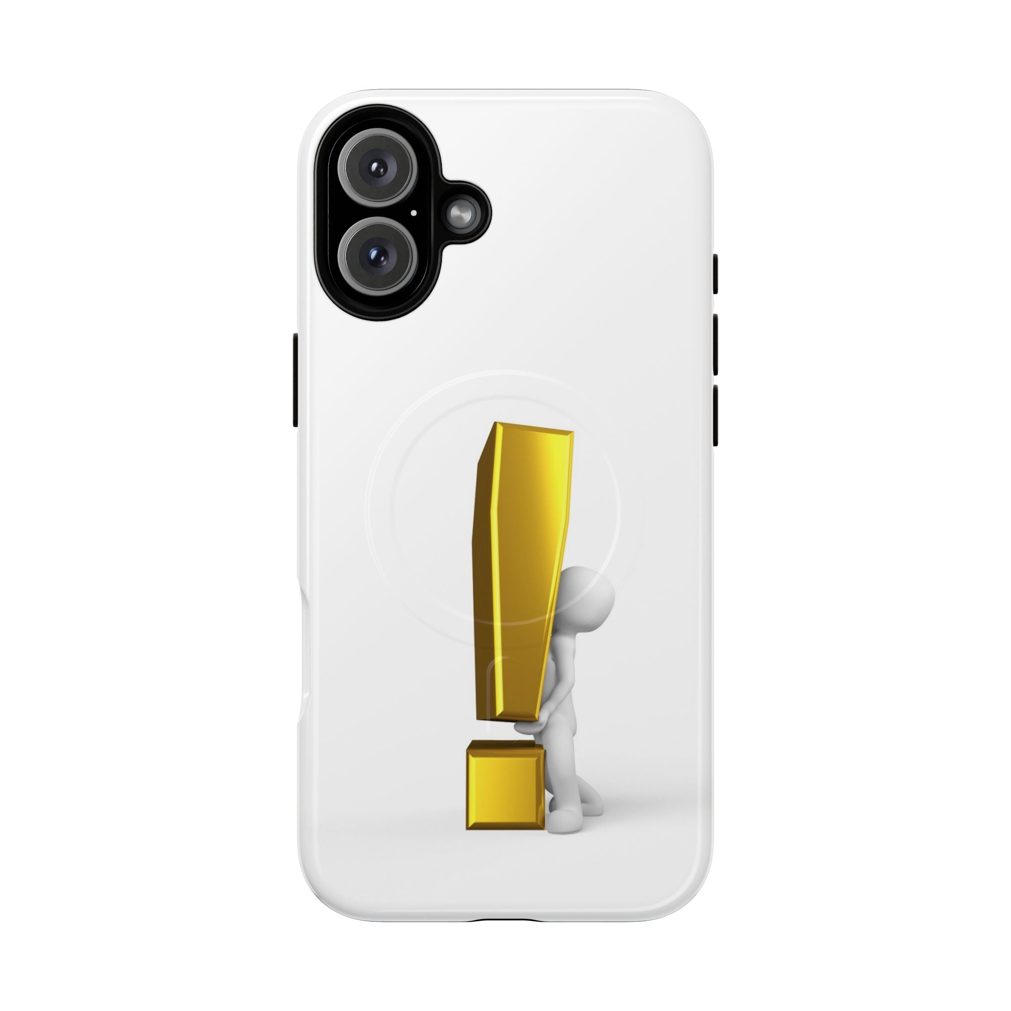 Coque de téléphone aimantée robuste Point d'exclamation doré